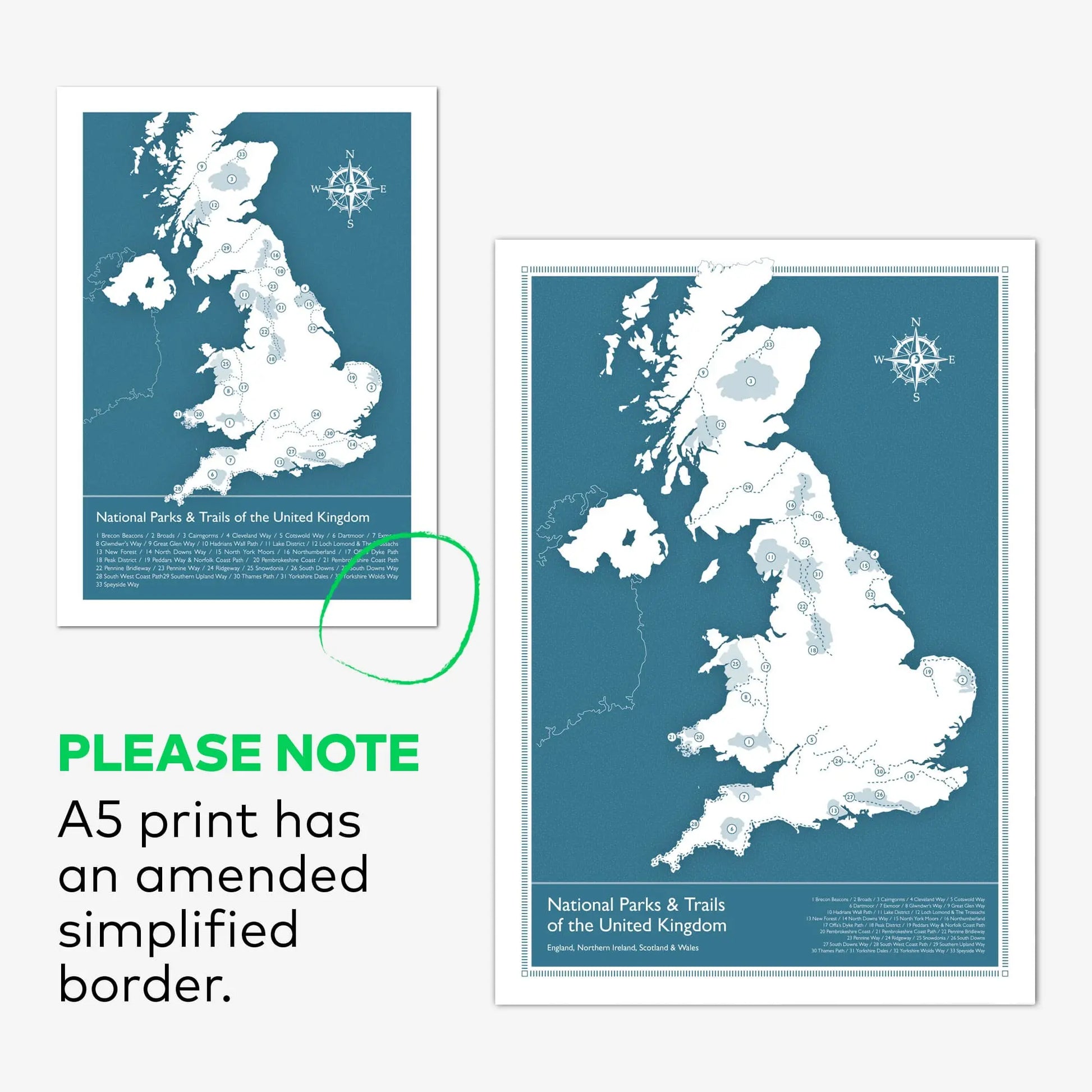 A5 print has less details border