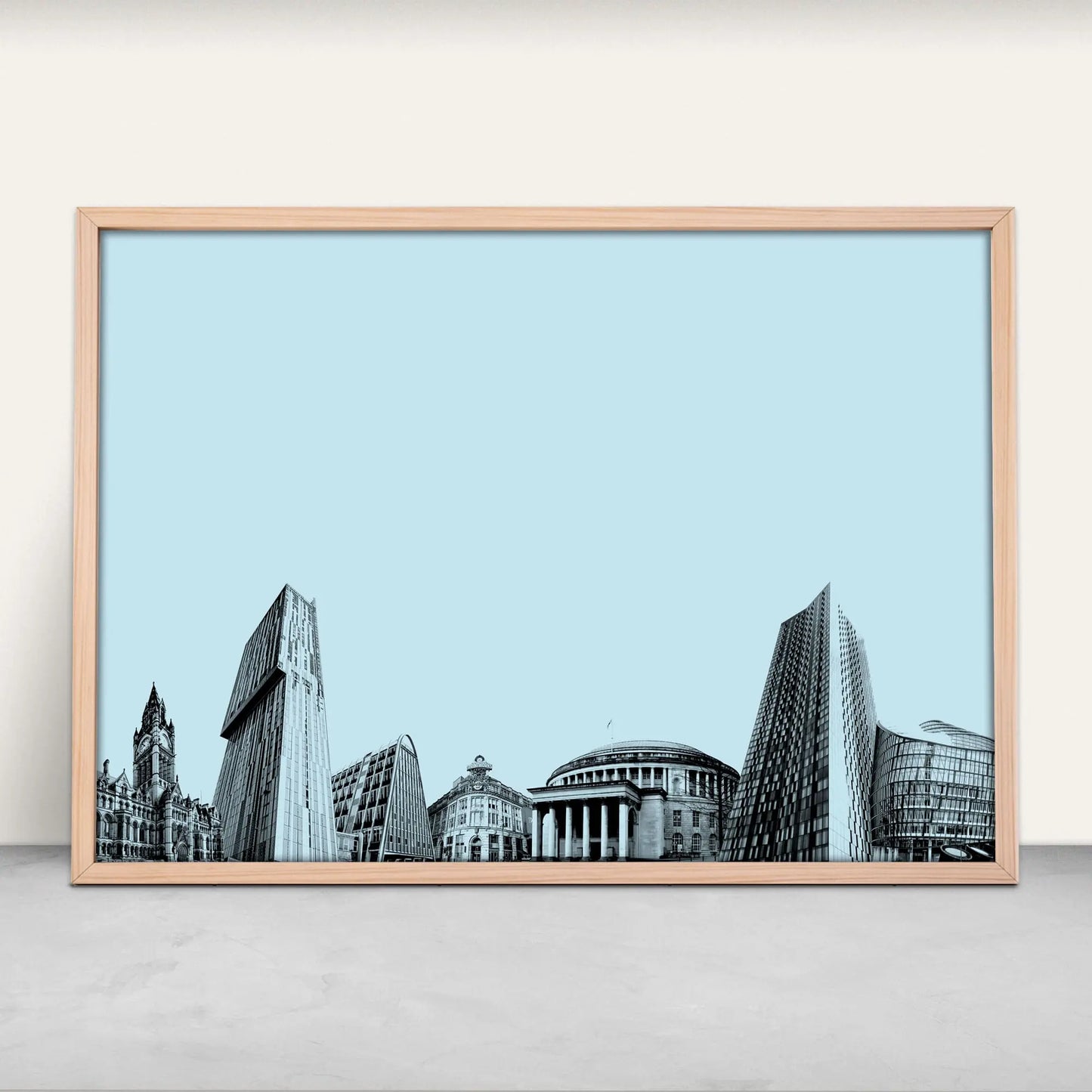 Manchester, England Personalised Art Print in blue from Purest Green Prints