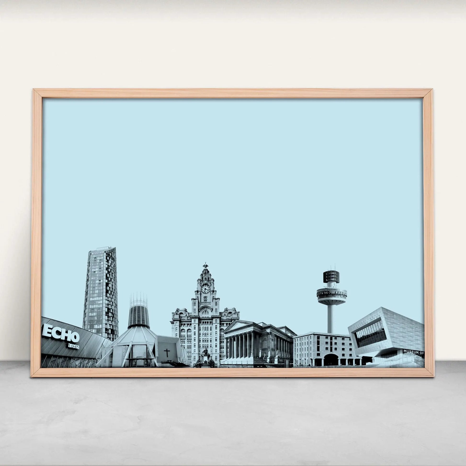 Liverpool, England architecture Art Print in blue from Purest Green Prints.