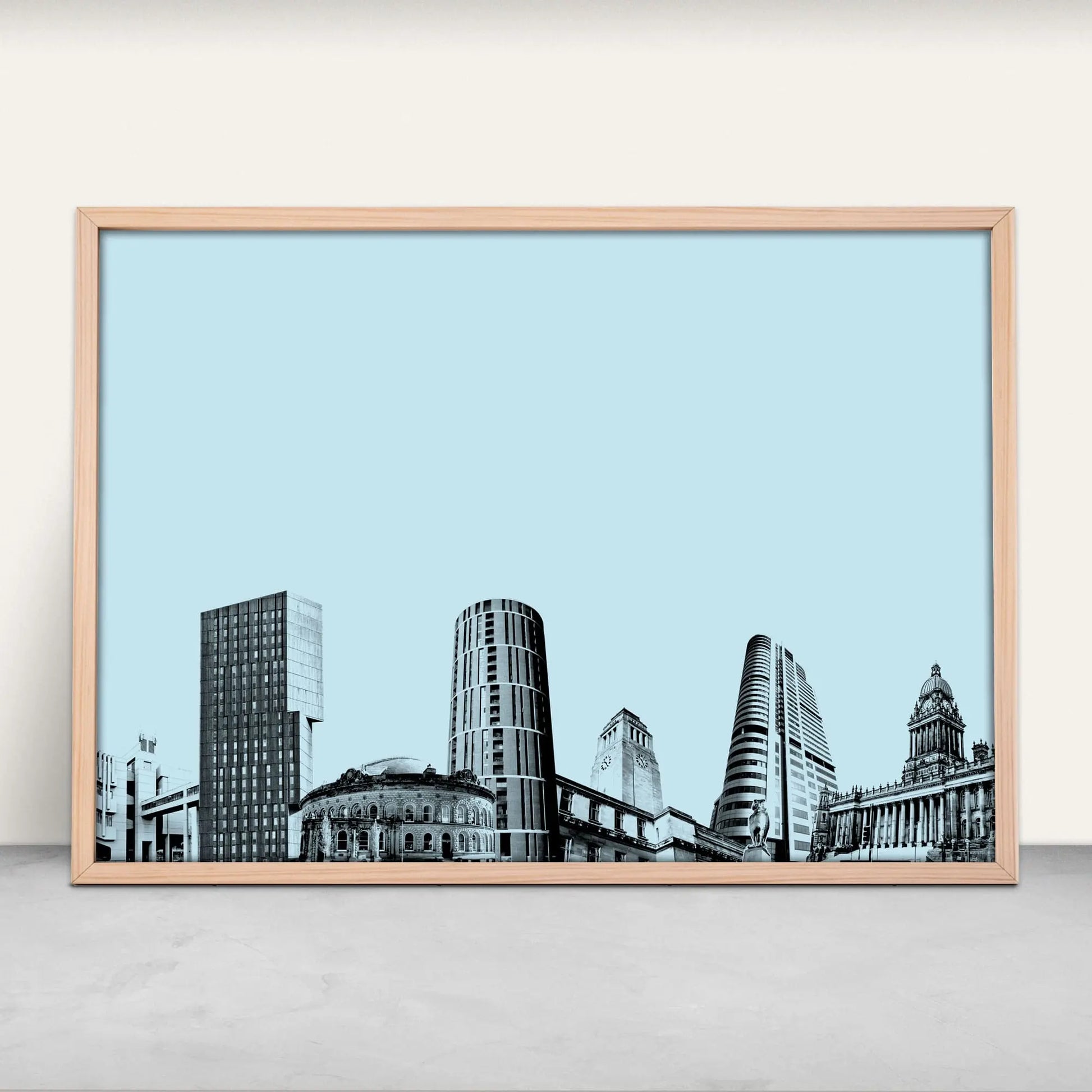 Leeds, England City Art Print in blue from Purest Green Prints