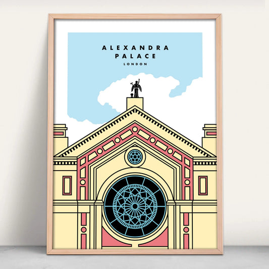 Alexandra Palace Front illustration fine art print from Purest Green Prints