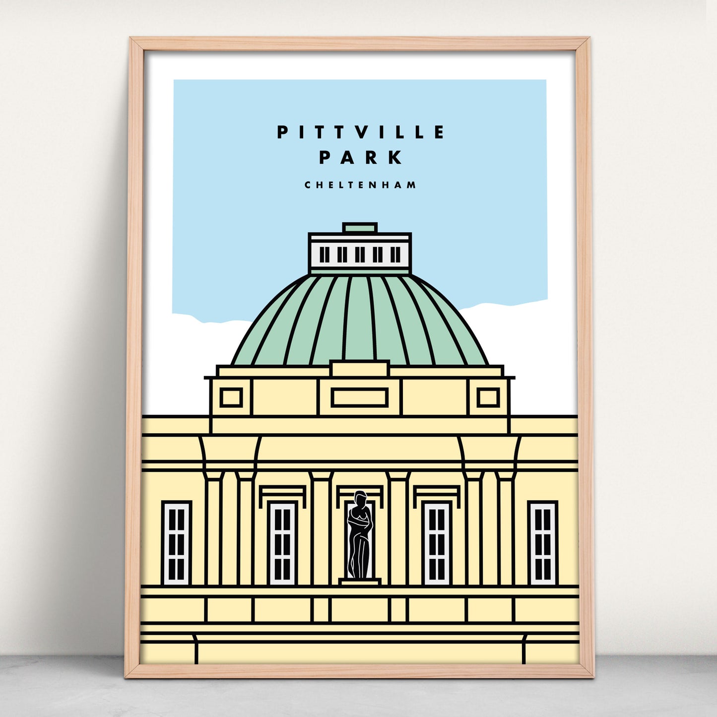 Pittville Pump Room, Cheltenham modern art print from Purest Green Prints