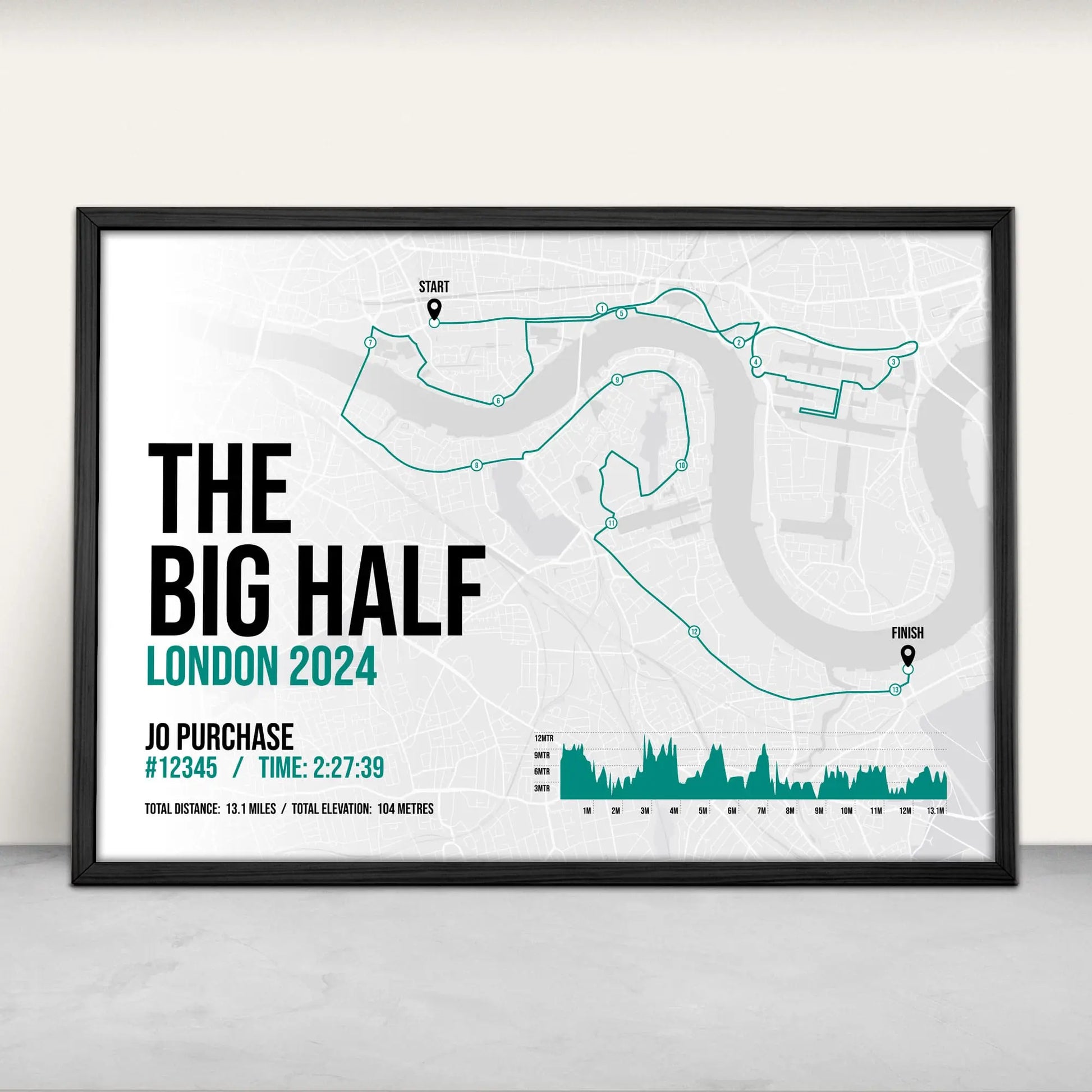 The Big Half London Half Marathon Art Print in green from Purest Green Prints.