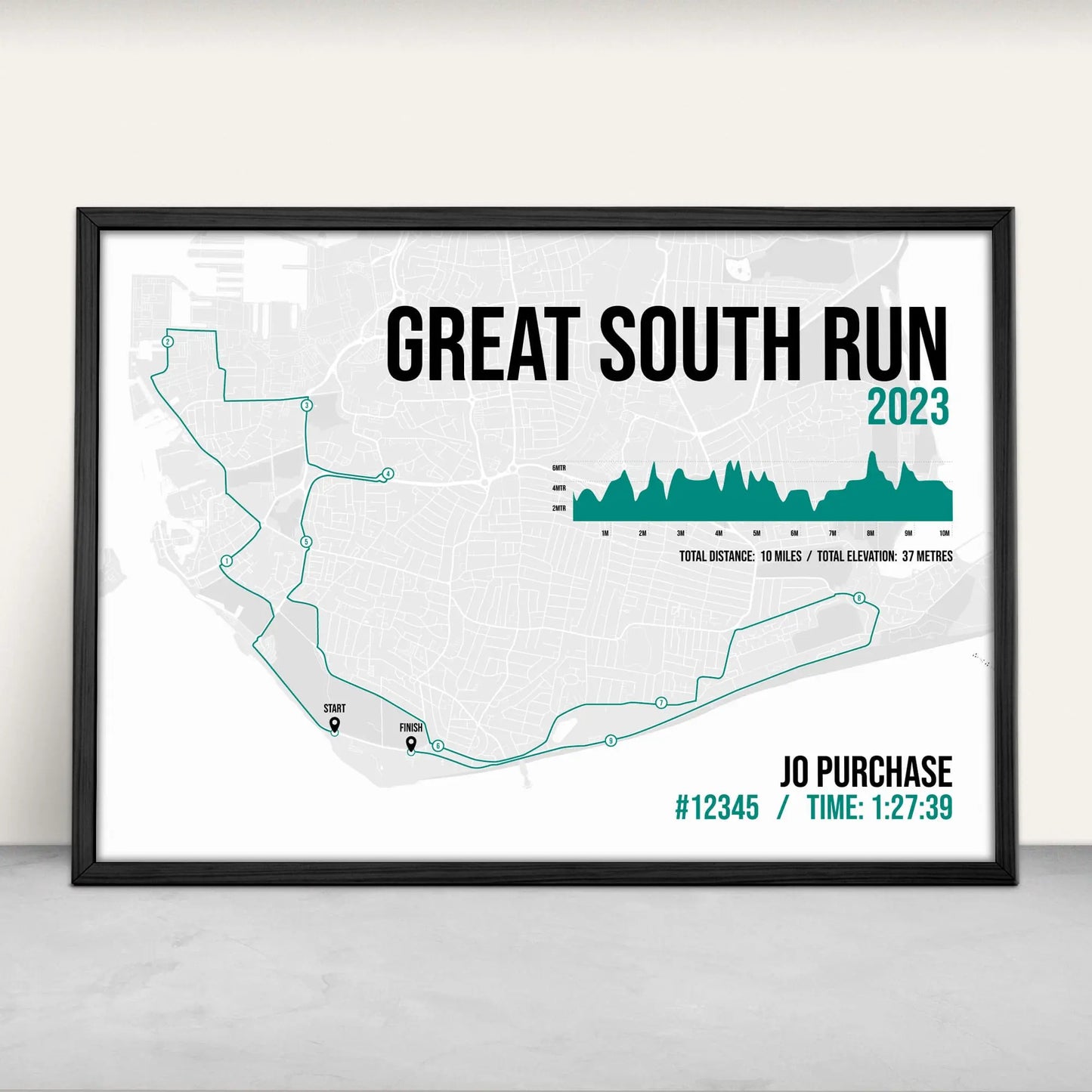 Great South Run Art Print in green from Purest Green Prints