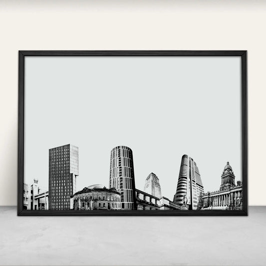 Leeds, England City Art Print in grey from Purest Green Prints