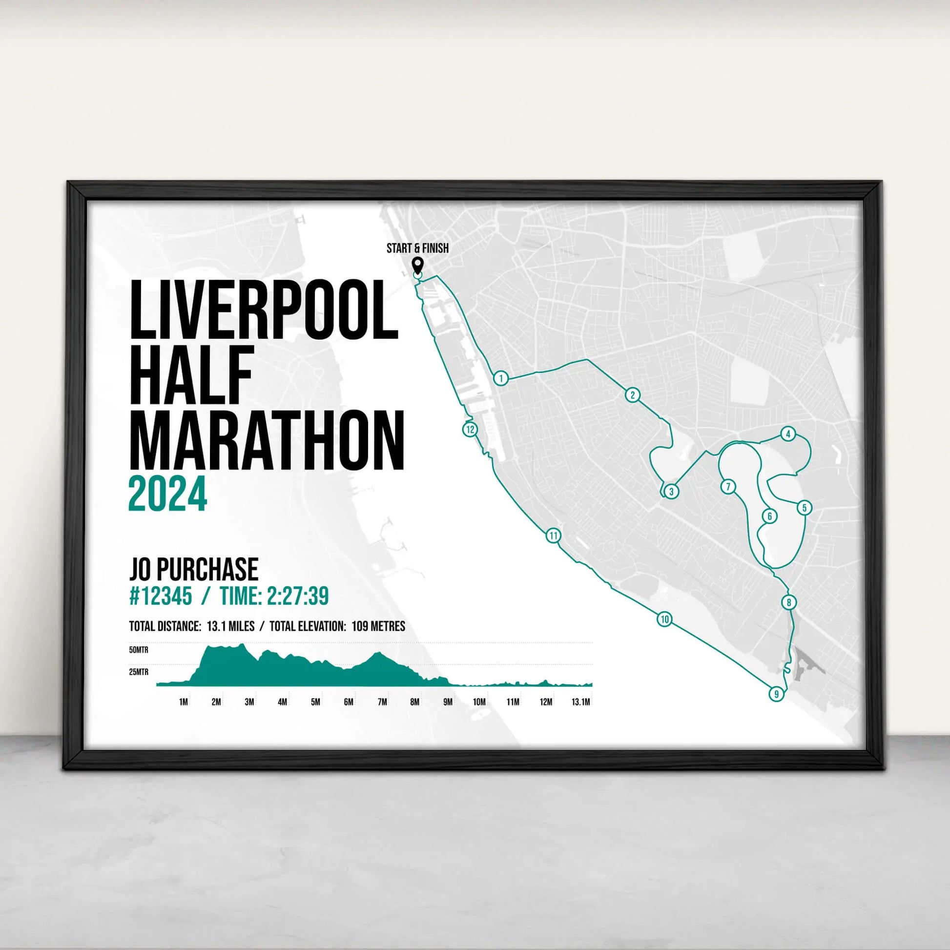 Liverpool Half Marathon Art Print in green from Purest Green Prints.