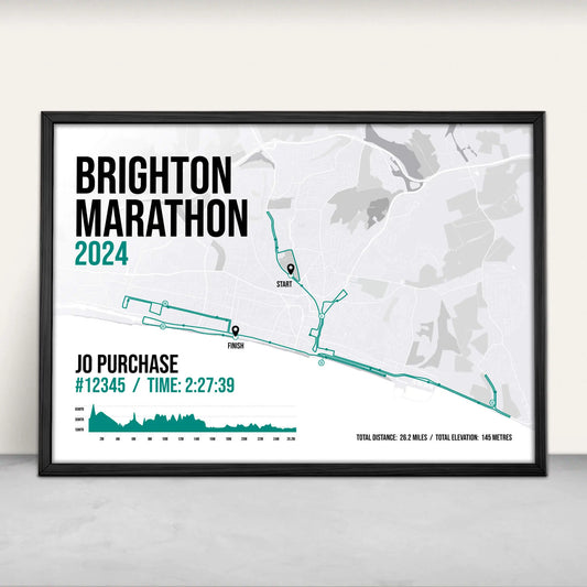 Brighton Marathon Art Print in green from Purest Green Prints