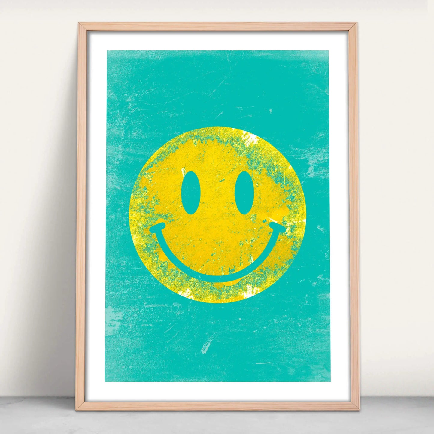 Acid Smiley giclee art print in green and yellow from Purest Green Prints