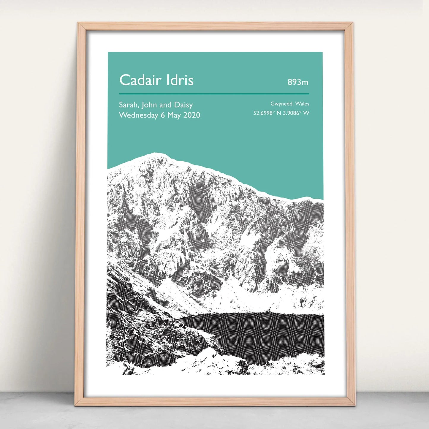 Cadair Idris, Wales Personalised Art Print in green from Purest Green Prints