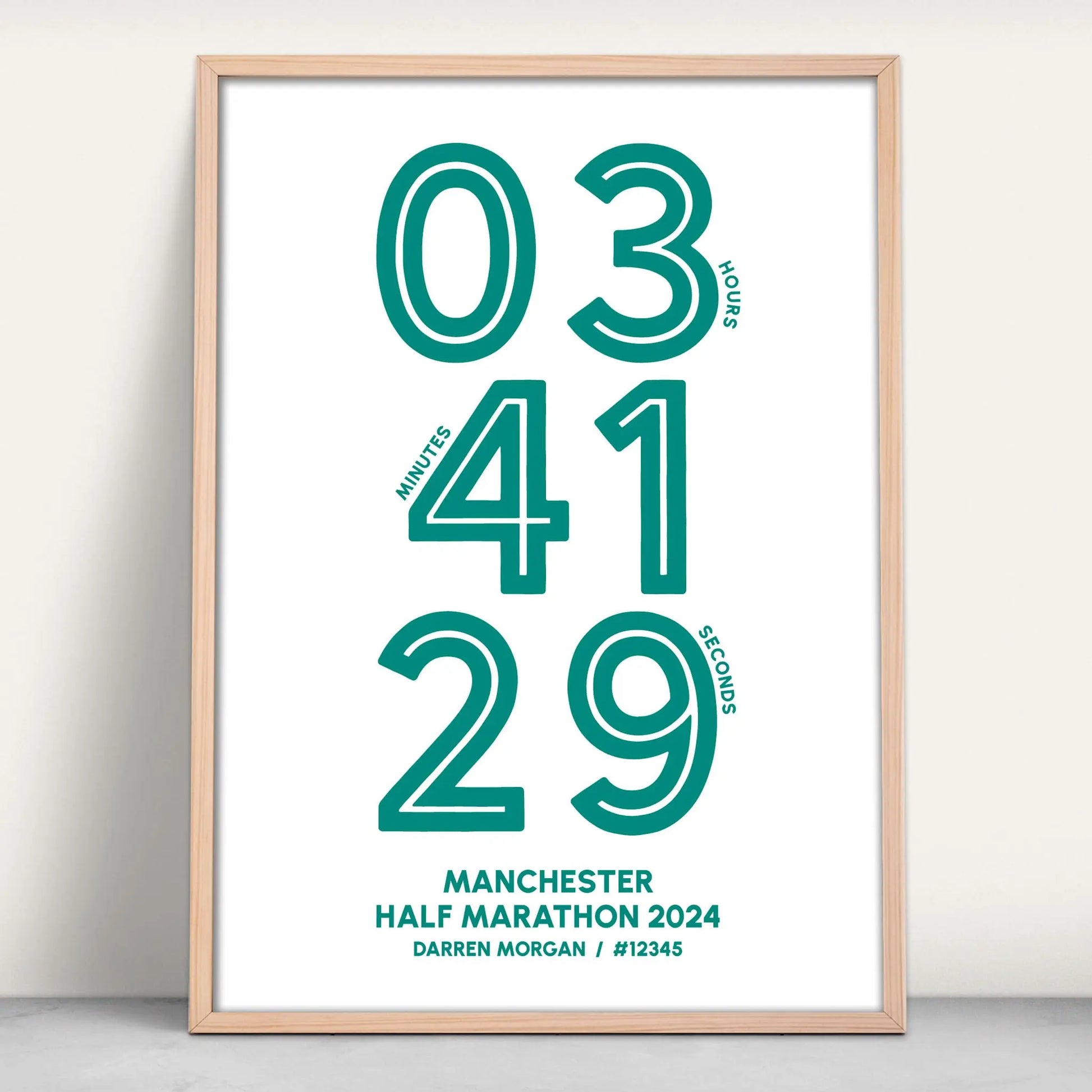 Half and Full Marathon Art Print in green from Purest Green Prints.