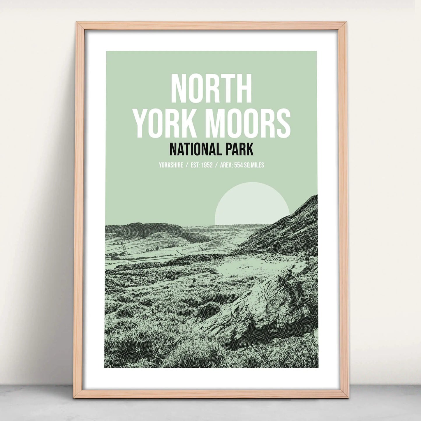 North York Moors National Park art print in green from Purest Green Prints