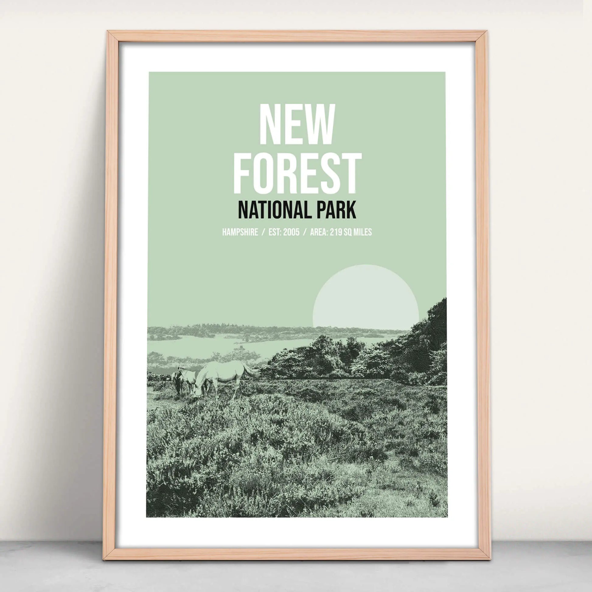 New Forest National Park art print in green from Purest Green Prints