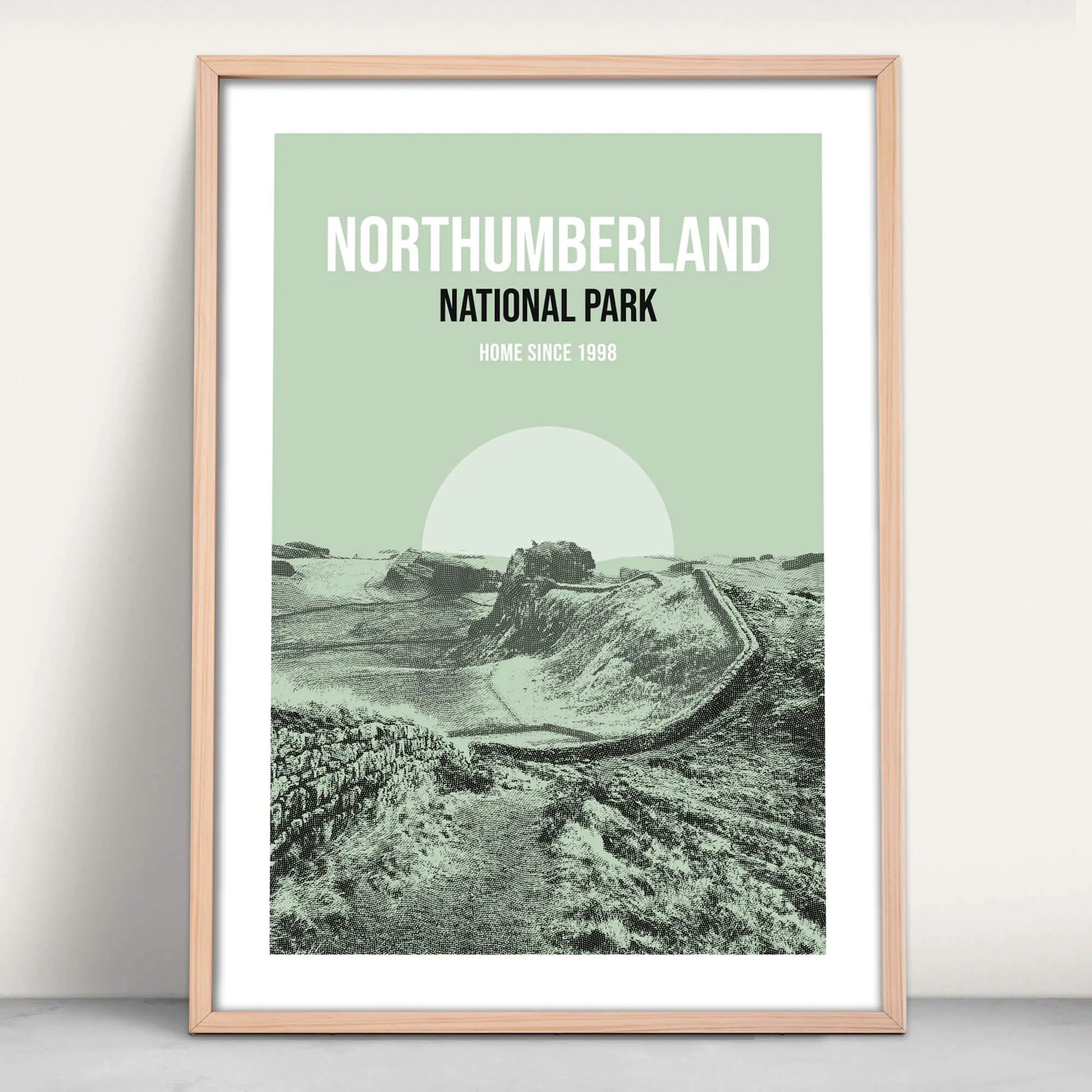 Northumberland National Park art print in green from Purest Green Prints