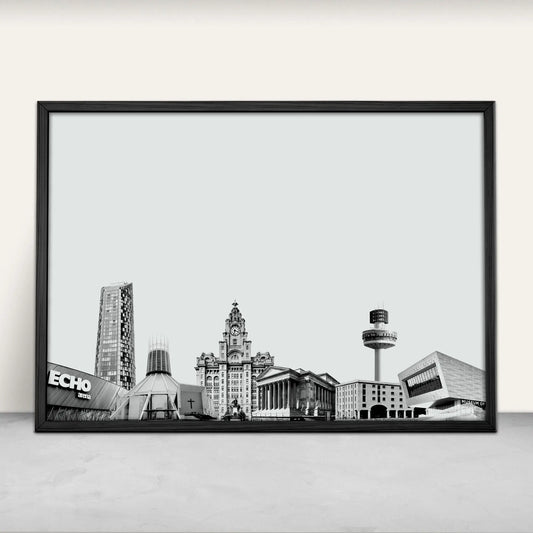 Liverpool, England architecture Art Print in grey from Purest Green Prints.