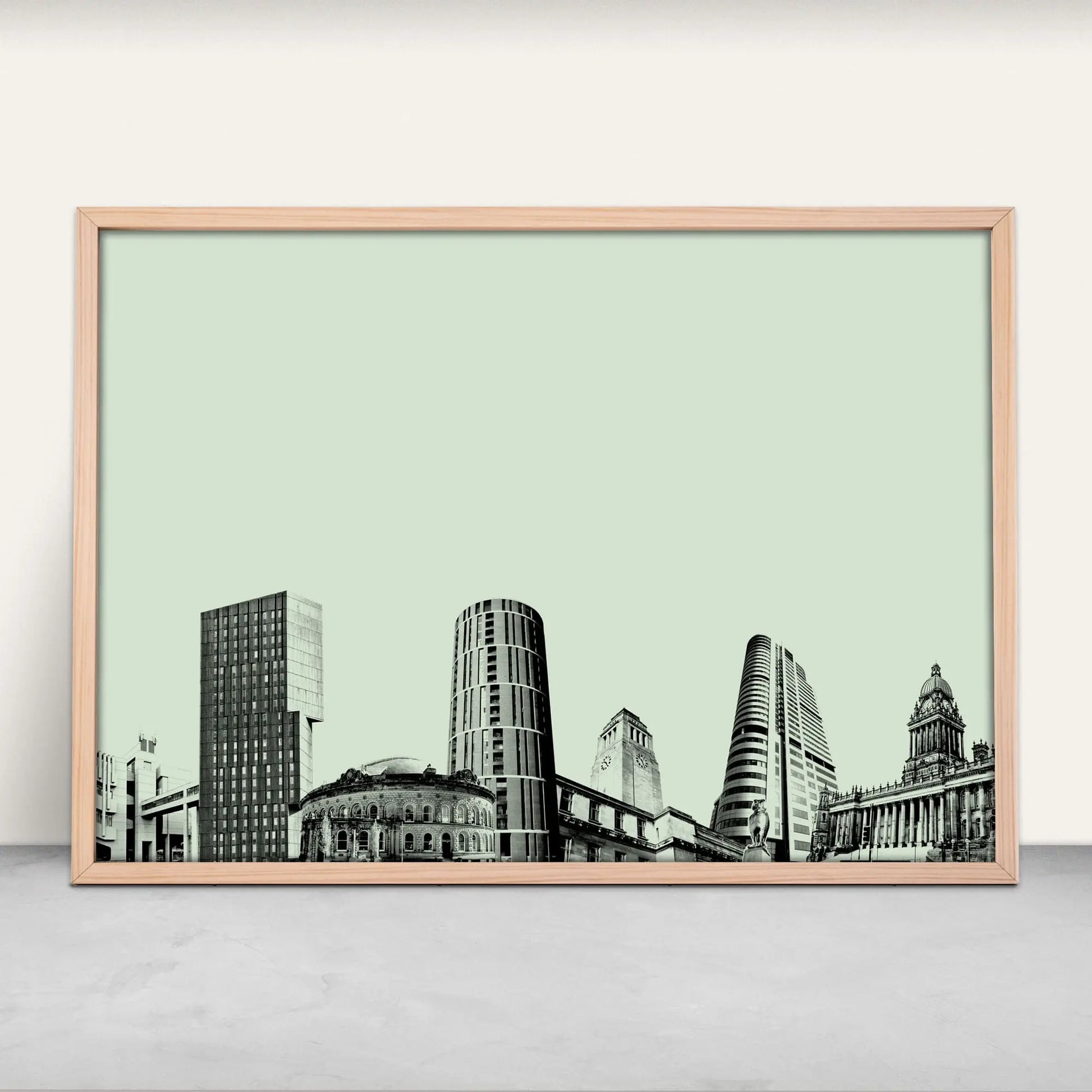 Leeds, England City Art Print in green from Purest Green Prints