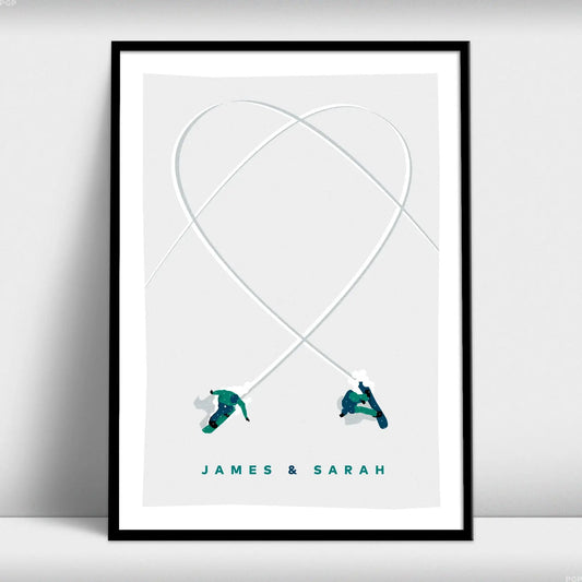 Personalised Love Walking Heart Art Print from Purest Green Prints