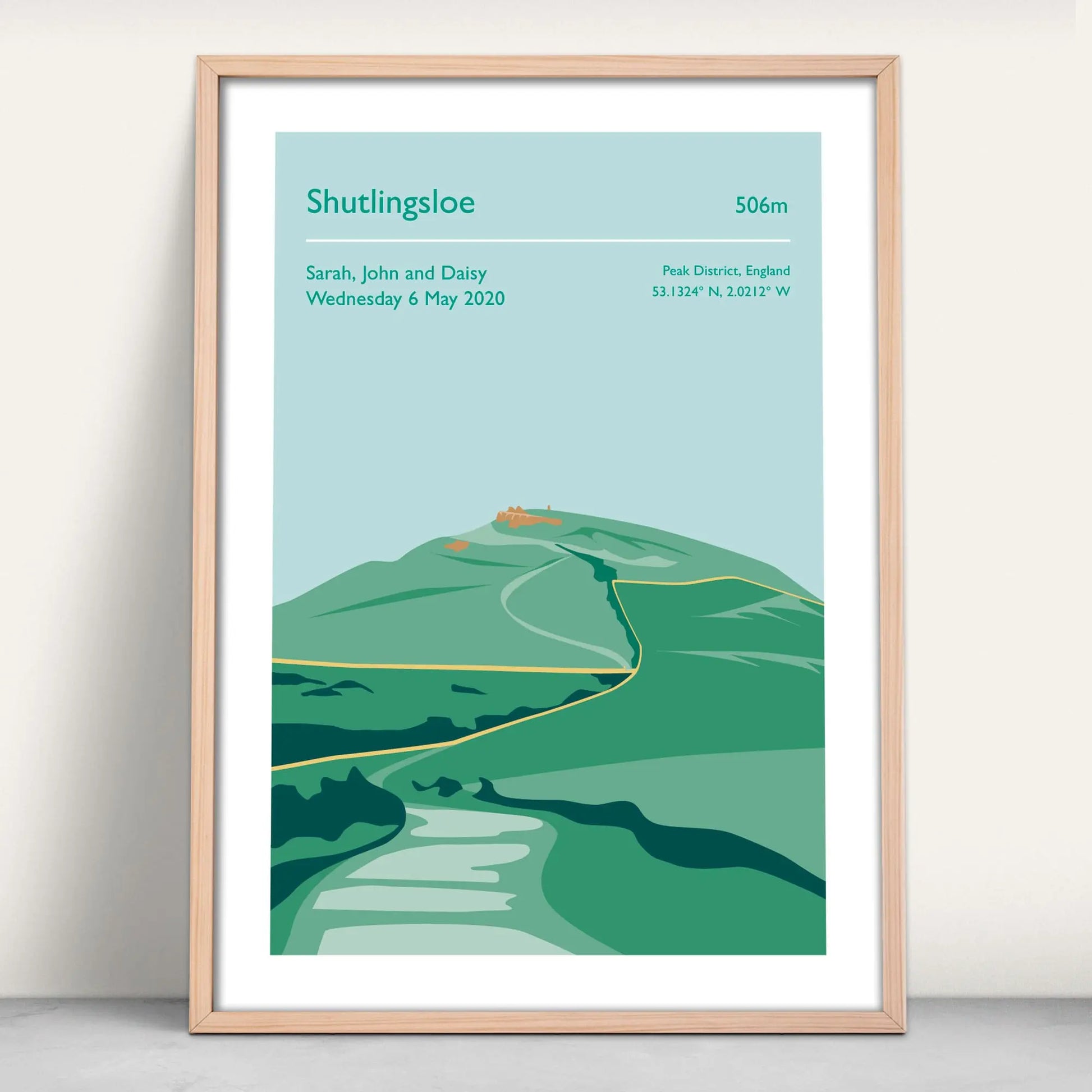 Personalised Shutlingsloe, Peak District art print from Purest Green Prints