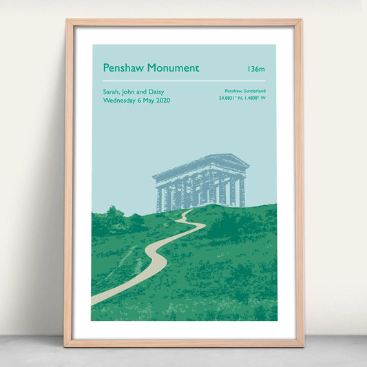 Personalised Penshaw Monument, Sunderland art print from Purest Green Prints