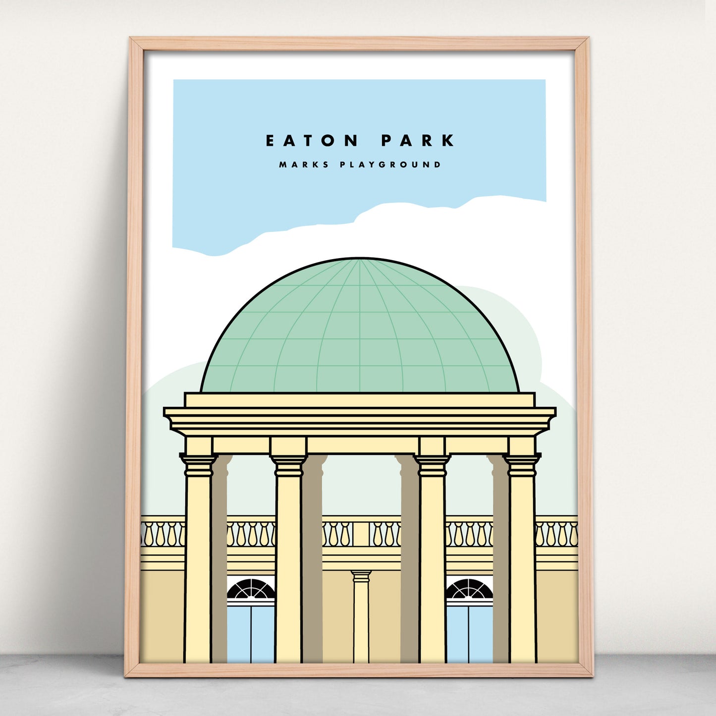 Eaton Park, Norwich Bandstand Personalised art print from Purest Green Prints