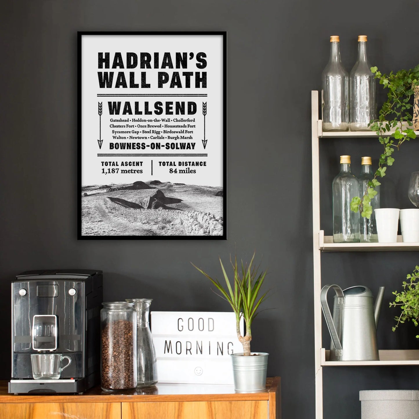 Hadrian's Wall Path Typographic Personalised Art Print