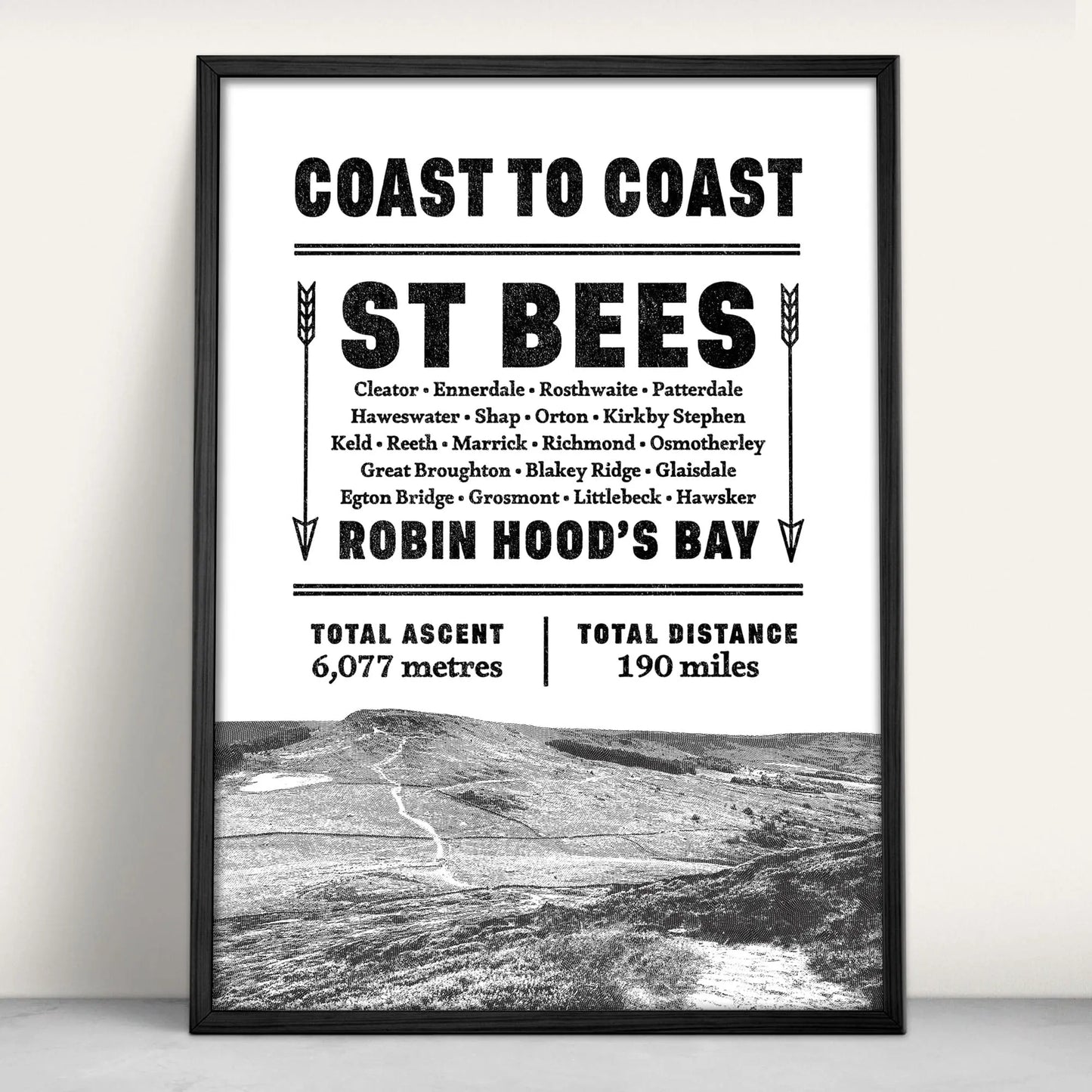 Coast to Coast National Trail Typography Art Print from Purest Green Prints