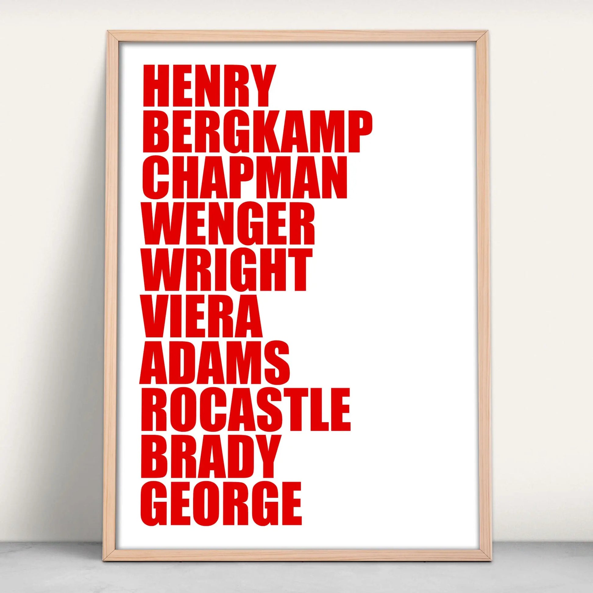 Arsenal FC Legends Personalised Art Print from Purest Green Prints.