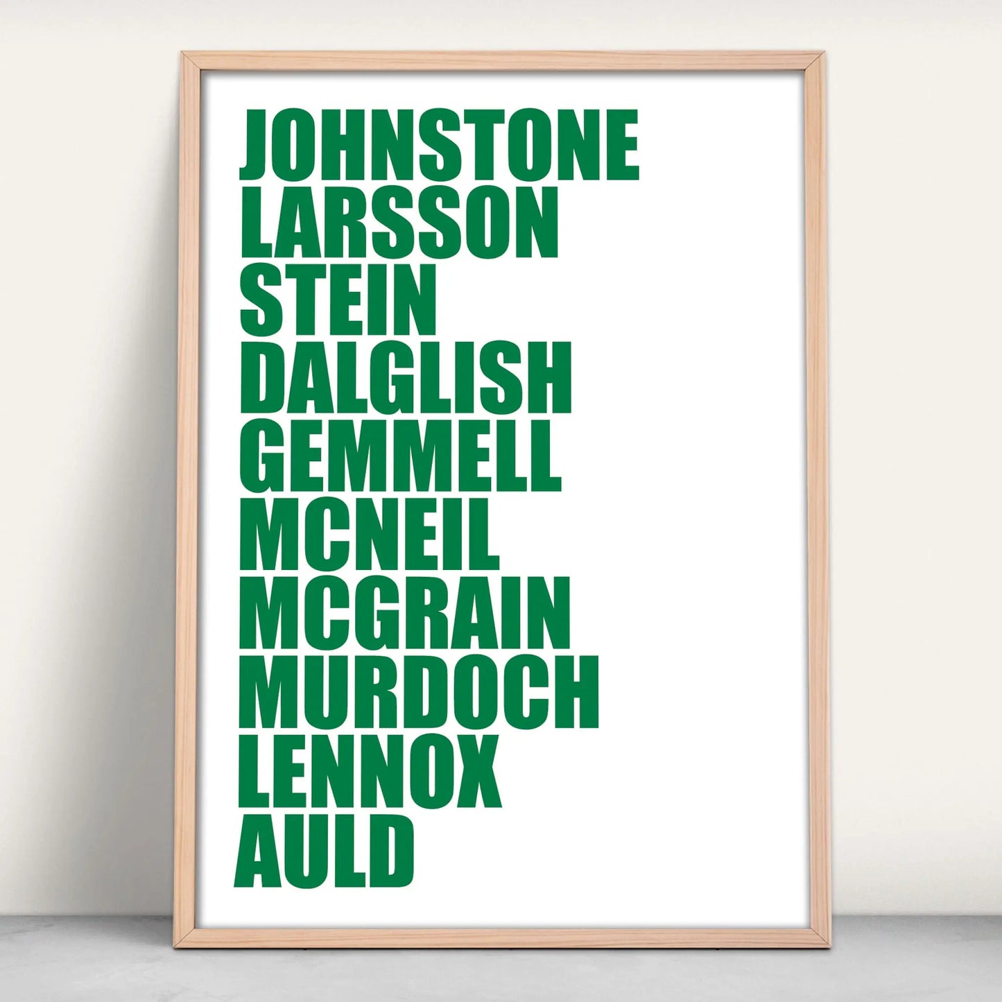 Celtic FC Legends Personalised Art Print from Purest Green Prints.