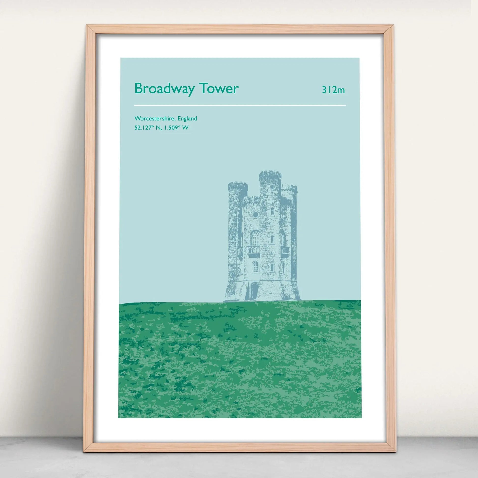 Broadway Tower art print from Purest Green Prints