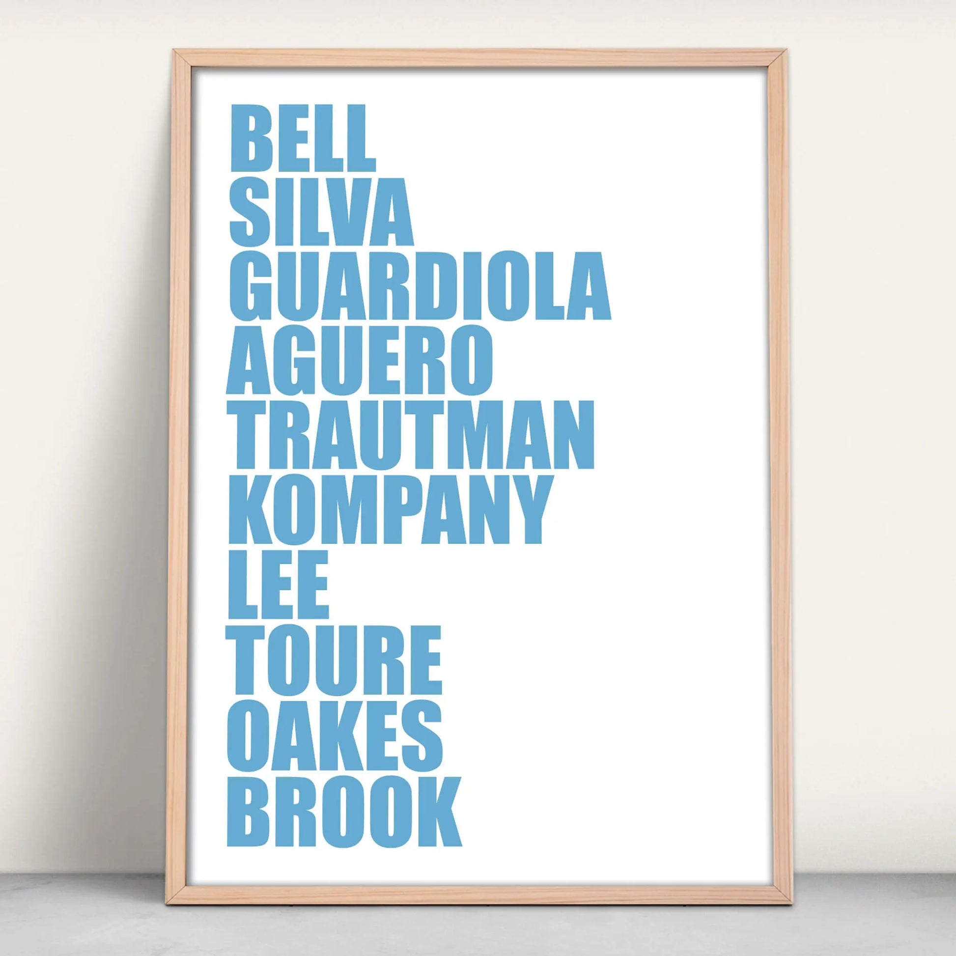 Manchester City FC Legends Personalised Art Print from Purest Green Prints.