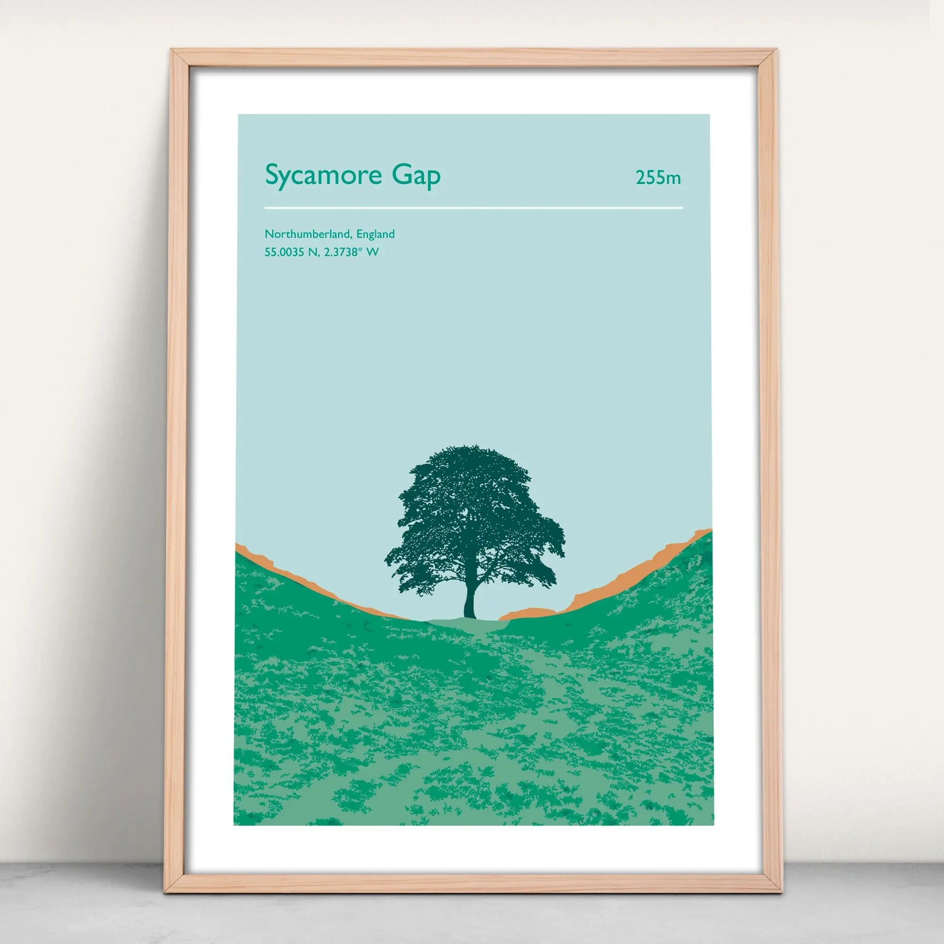 Sycamore Gap Tree art print from Purest Green Prints