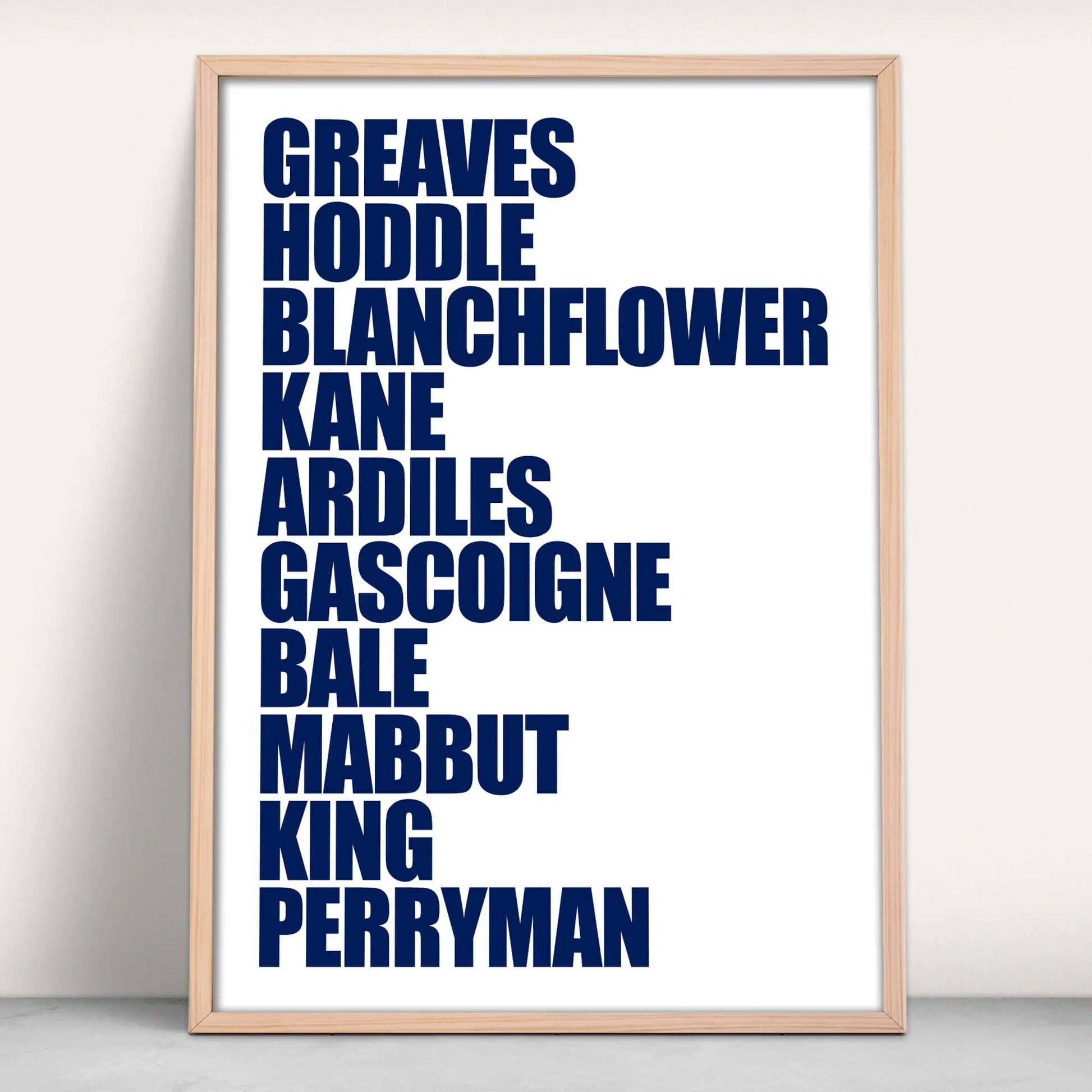 Tottenham Hotspur FC Legends Personalised Art Print from Purest Green Prints.