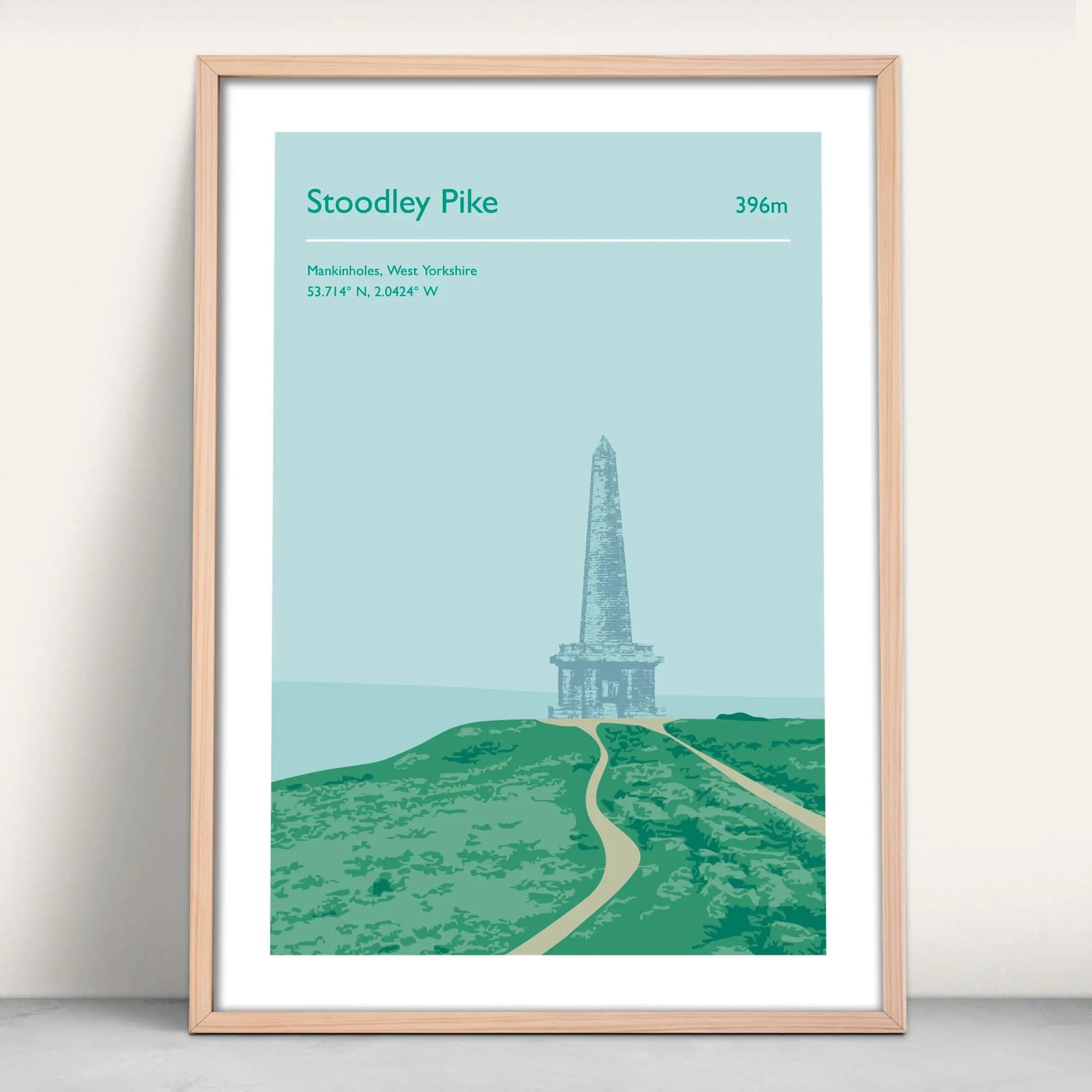 Stoodley Pike, South Pennines art print from Purest Green Prints