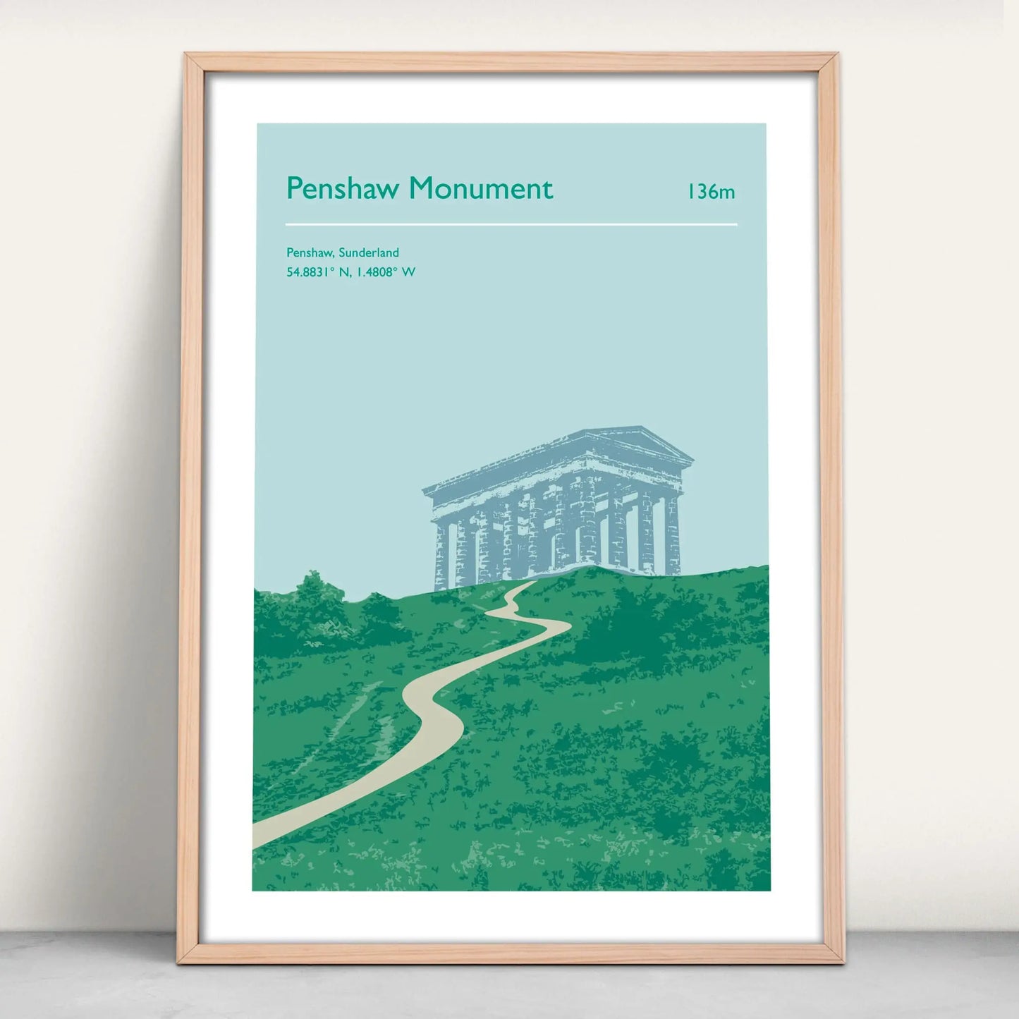 Penshaw Monument, Sunderland art print from Purest Green Prints