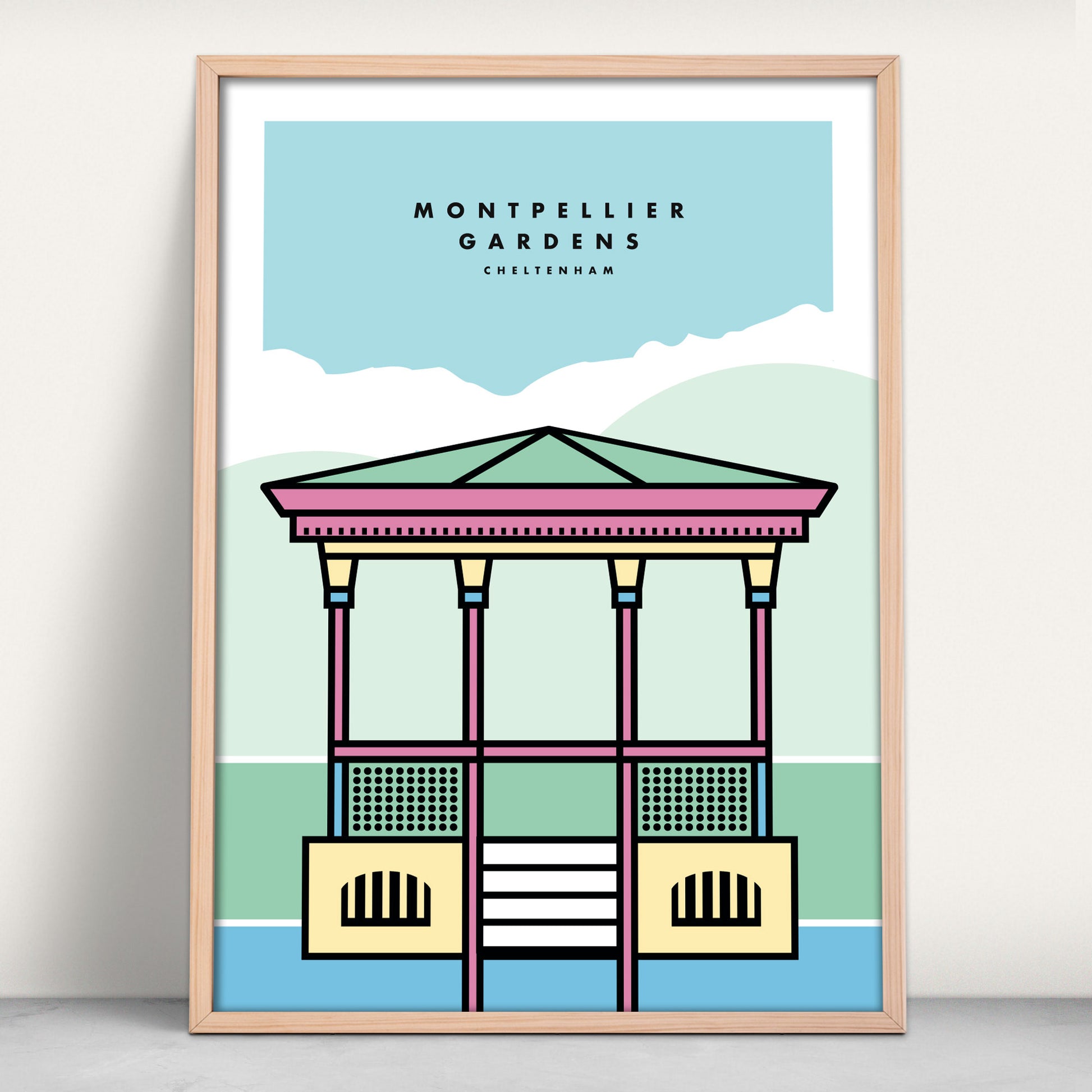 Montpellier Gardens, Cheltenham Illustrated Art Print from Purest Green Prints