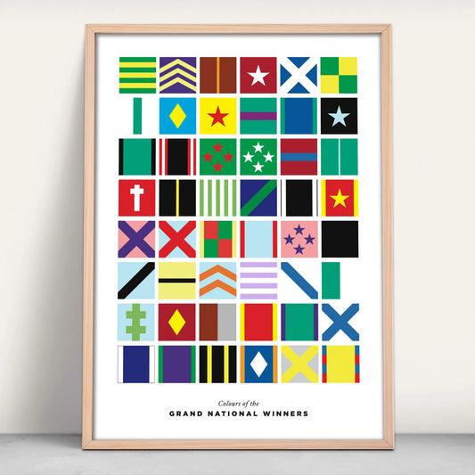 Colours of the Grand National Winners wall art print from Purest Green Prints