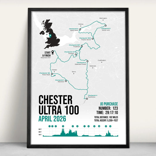 Chester Ultra 100 Personalised Art Print in green from Purest Green Prints