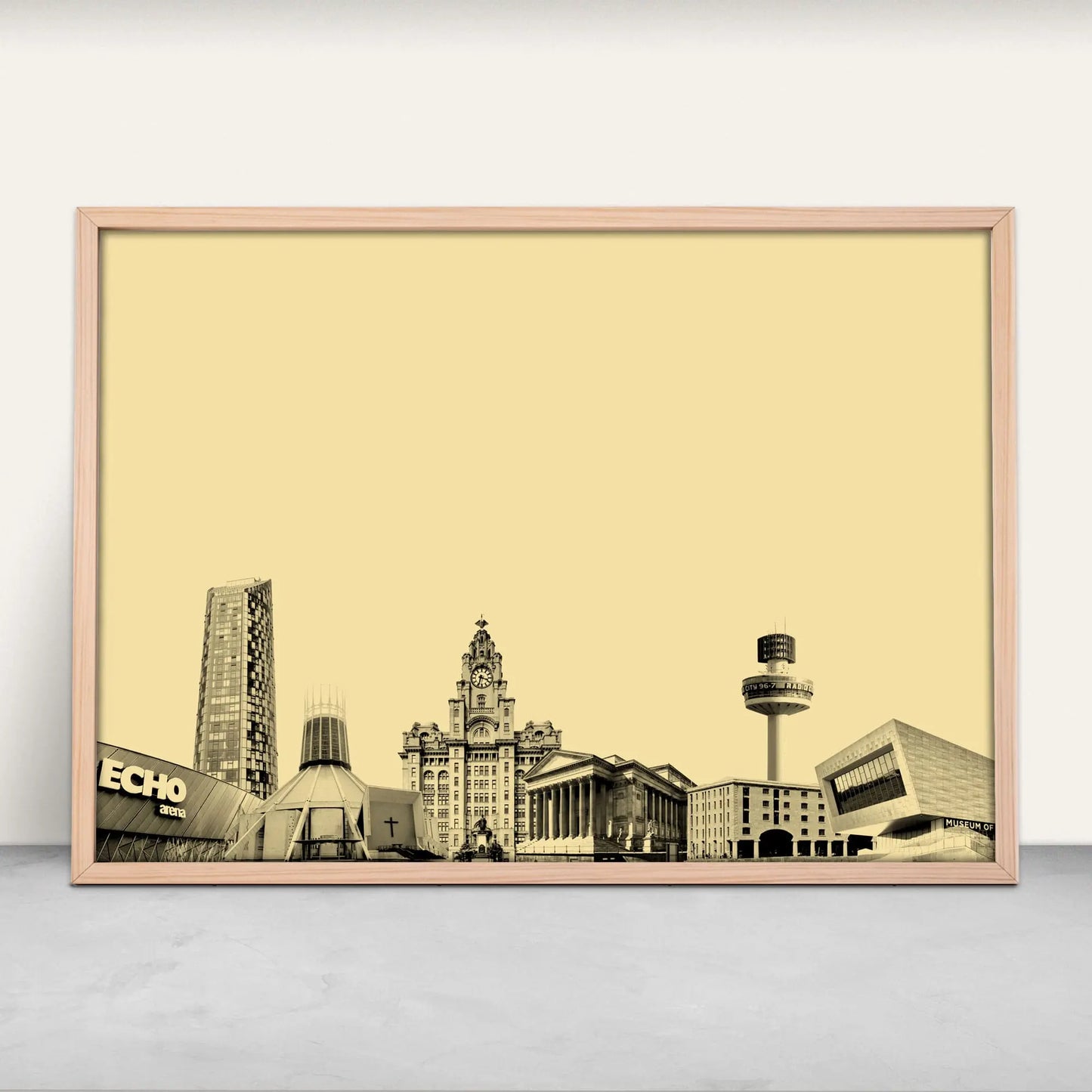 Liverpool, England architecture Art Print in yellow from Purest Green Prints.