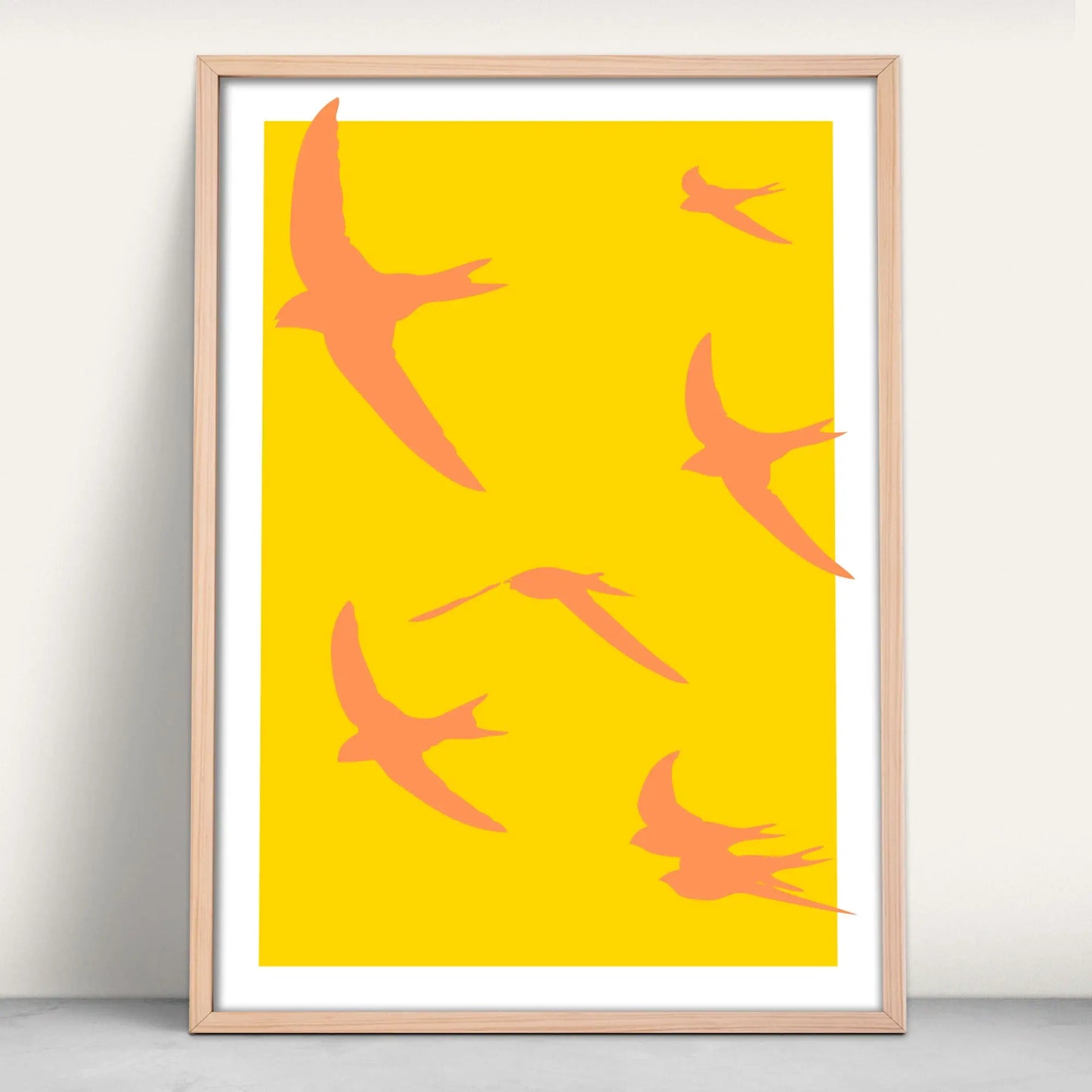 Swifts Soaring Giclee Art Print in yellow and orange from Purest Green Prints