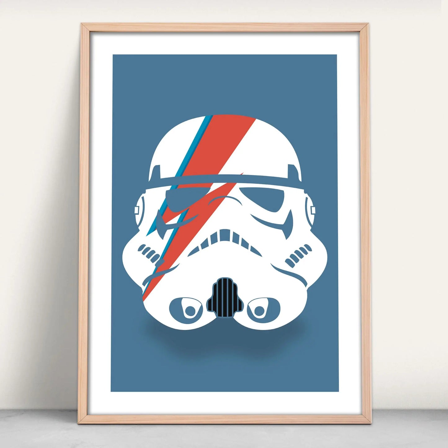 David Bowie Ziggy Stardust logo Stormtrooper helmet from Star Wars from Purest Green Prints.